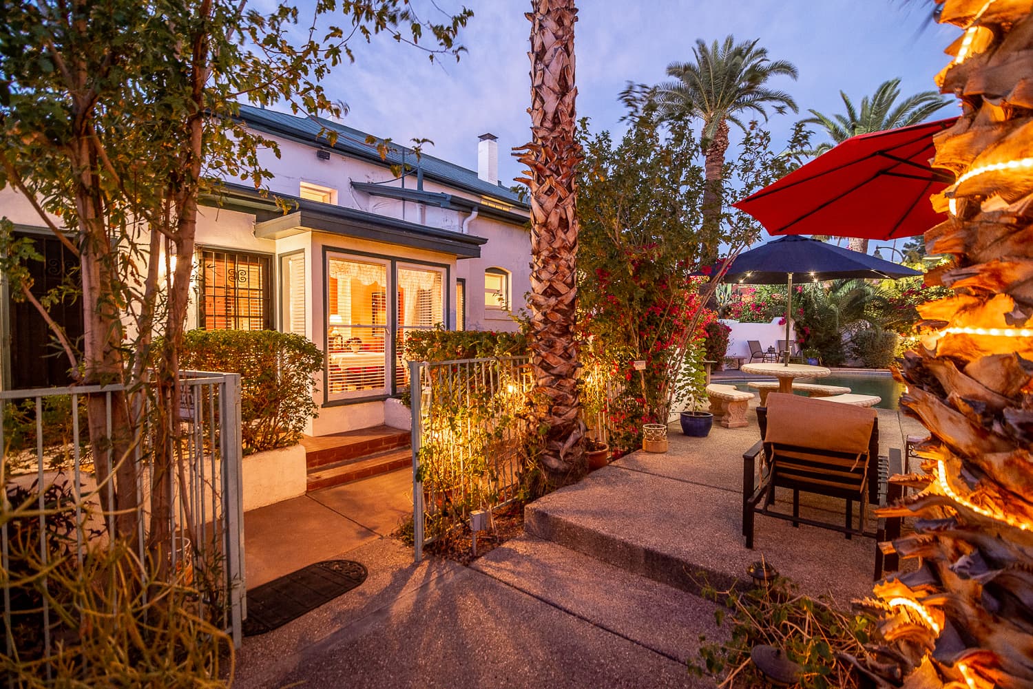 pool and hot tub area