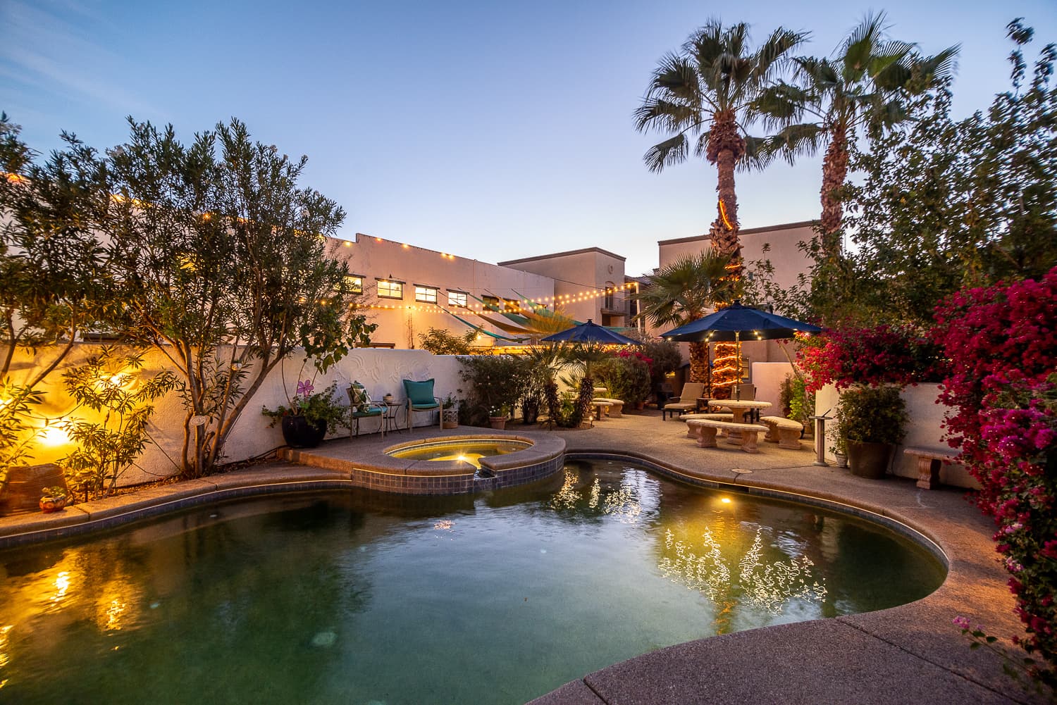 Relax by our lagoon pool and jacuzzi